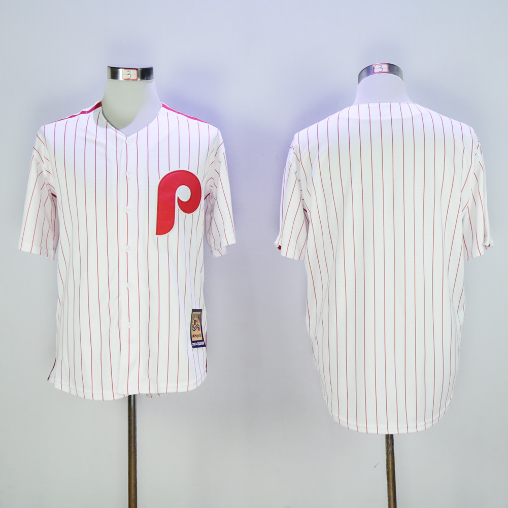 Men Philadelphia Phillies Blank White Throwback MLB Jerseys->philadelphia phillies->MLB Jersey